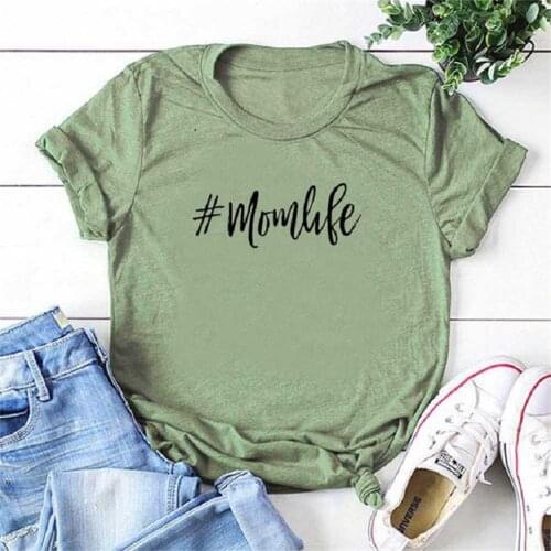 # Mom Life Letter Print T Shirt Women Short Sleeve O Neck Tshirt 2020 Summer Women Tee Shirt Tops