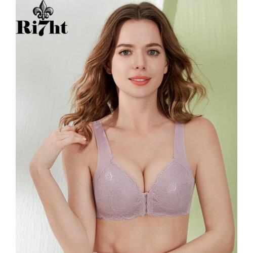 Plus Size Push Up Bra For Women Lingerie Sexy Lace Brassiere Front Closure Underwear Seamless Bralette BH Comfort Top