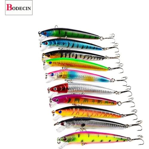 10pcs 10cm 7.5g Hard Aritificial Bait Wobbler Minnow Crankbait Carp Fishing Lure Tackle Floating Fish Lures For Ocean Rilver Sea