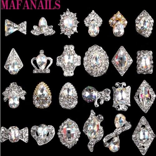10pc/lot nail art alloy bows 3d sticker nail charming decoration nail alloy lucky gemstone jewelry nail crystals No.3525-3548