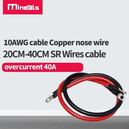 Battery Wire With Copper Nose Connector Terminal Crimping Car Battery Power Cord Cable DIY 10 awg CSilicone wire connector