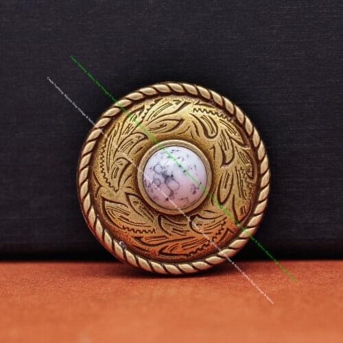 10X Sturdy Brass Metal Prairie Dust Leathercraft Western Cowboy Saddle Tack Beast Turquoise Concho Screwback