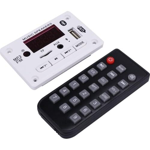 12V Bluetooth 5.0 Decoder o Board MP3 WMA WAV FLAC APE Car o Module USB FM TF Radio AUX Input Support Recording