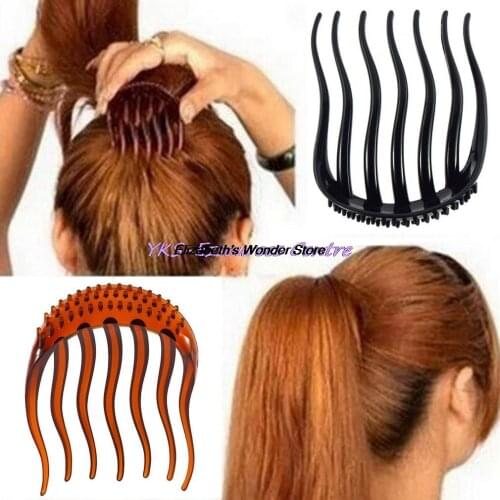 2015 Hot Useful Ponytail Inserts Hair Clip Bun Maker Bouffant Volume Wedding Hair Comb Women Fluffy Pony Tail Styling Tools