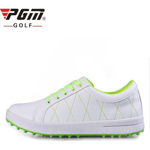 2018 Pgm Womens Leather Golf Shoes Ultra Light Breathable Sneakers Without Spikes Woman Antiskid Athletics Shoes AA10097