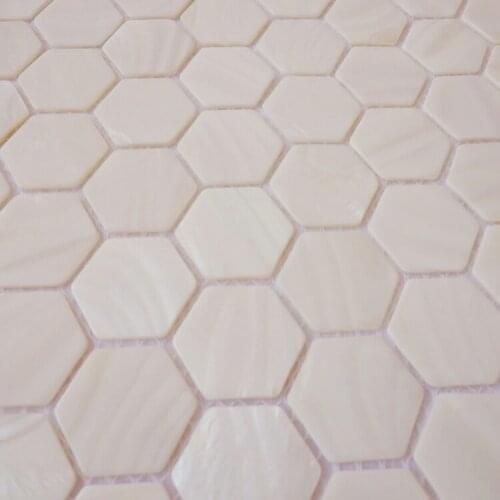 25mm hexagon sexangle mother of pearl shell mosaic tiles for bathroom wall kitchen shower backsplash house improvement