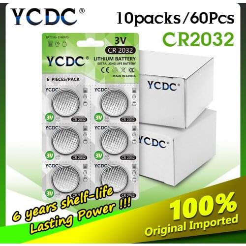 3V 60pcs CR2032 CR 2032 Li Ion Lithium Button Coin Batteries BR2032 DL2032 ECR2032 Coin Lithium Battery For Clock Watch Computer
