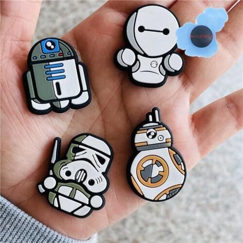 50Pcs Robot Cartoon PVC Shoe Charms Anime Sandals Accessories Shoes Buckle Decorations fit Croc JIBZ Kids X-mas Party Gifts