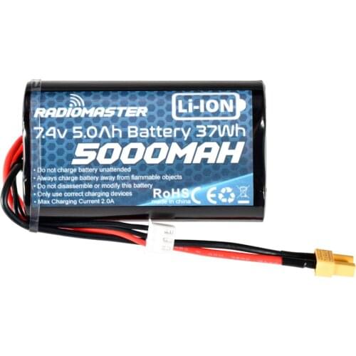 RadioMaster TX16S TX18S 7.4V 2S 5000mah 37wh Lipo Battery for Remote Control Transmitter JST-XH and XT30 Plug