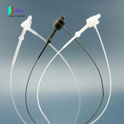 White,Black Transparent Security Loop Plastic Tag Ties Fastener 3" Security Loop snap Lock Plastic Tag Fastener 5000pcs S0226H