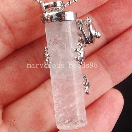 Free shipping Fashion Jewelry Tigers Eye Frog hold column Women MenPendant Bead with chain MC3871