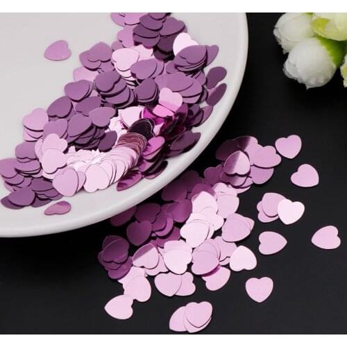 Heart Shape Shiny Confetti Wedding Birthday Marriage Party Table Decoration Pink
