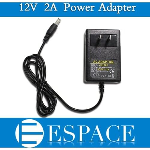 100pcs/lot 12V 2A Power Supply AC 100-240V To DC Adapter Plug For 3528 5050 Strip LED with EU/US plug free DHL