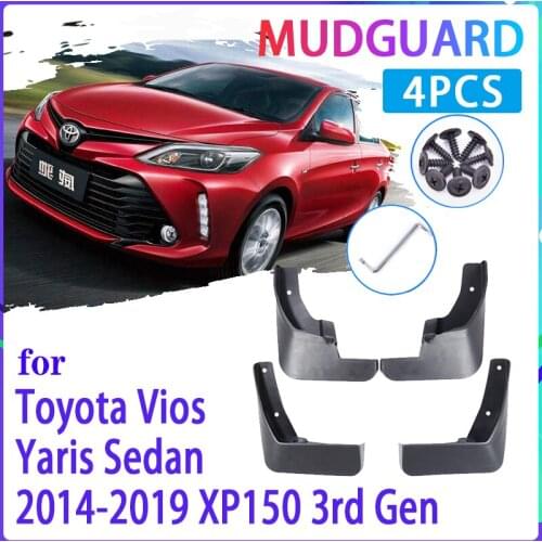 Car Mud Flaps for Toyota Vios Yaris Sedan 2014~2019 XP150 2015 2016 Mudguard Splash Guard Fender Mudflaps Auto Accessories