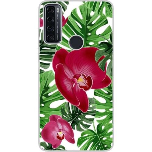 Compatible with TCL-20-SE-4G silicone gel tpu case cover case custom drawing design anti-shock flowers 009 case