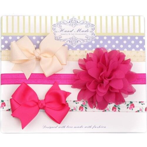 3PCS/set Baby Headbands-Set of 3 Flower Baby Girl Headbands Kids Hair Head Bands Bows Accessories for Children