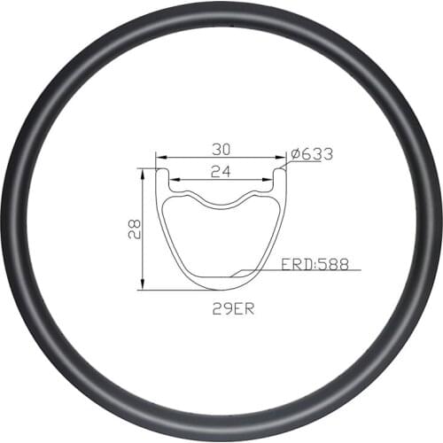 Ligth 330g 29er 30mm MTB XC Carbon Rim Tubeless Hookless 28mm Depth Cross Country Mountain Bicycle 29 Wheel 24 28 32 Holes