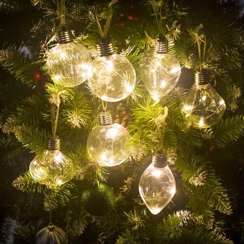 Simulation bulb Christmas Decorations lighting pendant PET Shaped Filament Xmas Hang on tree Ball Christmas decorations for home
