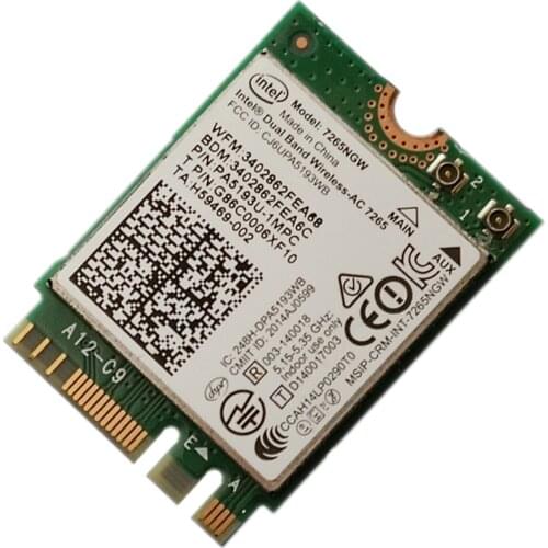 Intel Dual Band Wireless-AC 7265 WiFi & BT4.0 Card 7265NGW For Toshib P55W Series, PA5193U-1MPC
