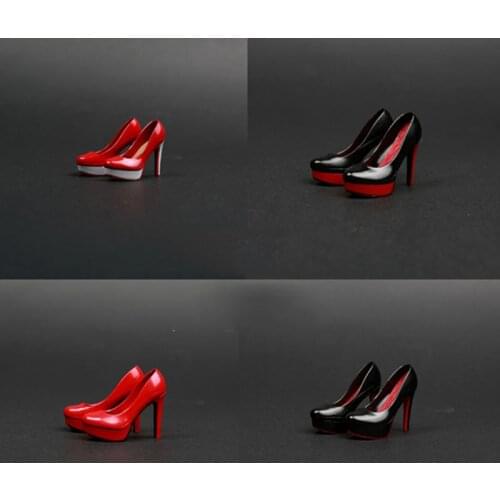 Collectible 1/6 Scale Female Figure Accessory Heel Shoes Heightening Platform Court Shoes Model for 12'' Phicen Girls Body