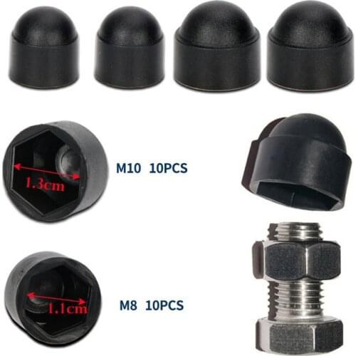 10Pcs Plastic Nuts M8 M10 Bolt Dome Protection Caps Covers Exposed Hexagon Shaped Intended for Car Wheels Easy Fit and Remove