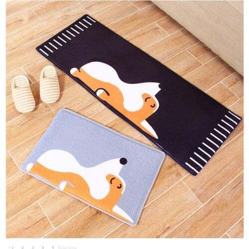40x60cm/50x80cm/45x120cm/60x90cm cartoon plush corgi dog rug carpet doormat bathroom indoor floor rug mat anti slip pet mat