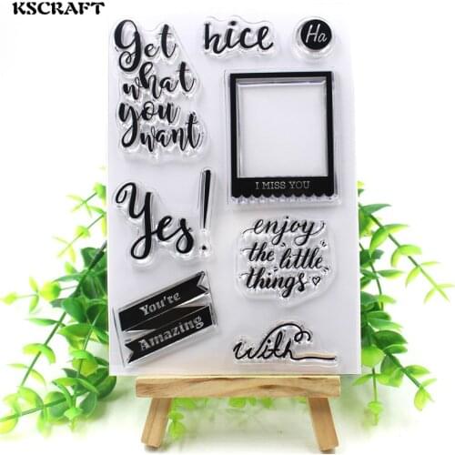 KSCRAFT Enjoy Transparent Clear Silicone Stamp/Seal for DIY scrapbooking/photo album Decorative clear stamp sheets 097