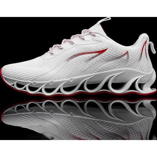 Stylish Blade Sole Mens Running Shoes Breathable Light Male Sneakers Street Walking Sport Shoes Plus Size 47 Athletic Trainers