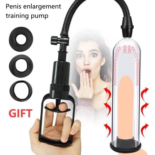Male Penis Enlargement Pump Vacuum Pump Manual Penis Extender Enhancer Male Masturbator Penis Trainer Tool Adult Male Sex Toys