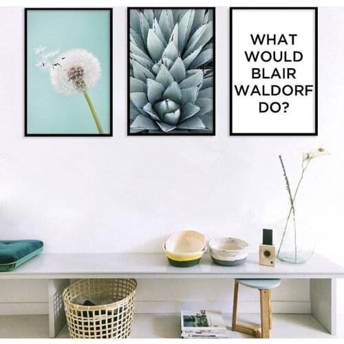 Plant Nordic Canvas Painting Home Decor Wall Art DIY Letter Print Poster Bedroom Living Room Europe Decor Paintings No Frame