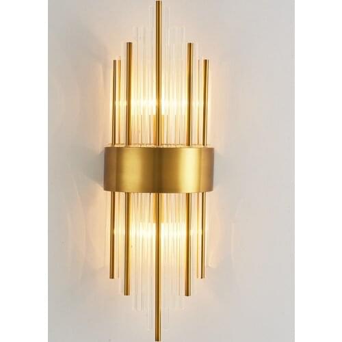 Postmodern Wall Lamp Crystal Wall Light Aisle Corridor Light Wall Sconce Luxury Bedroom Bedside Porch TV Background Light WA154