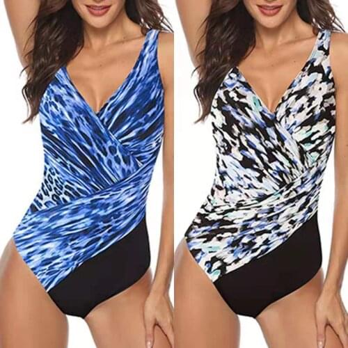New Printed One-Piece Large Size M--3XL Swimsuit With Push-Ups Female Large Size Swimsuit Retro Fashion Beach Monokini Купальник