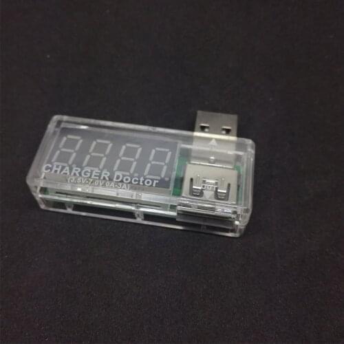 New Transparent Usb Power Amp Meter Tester Charging Monitor Voltage Current