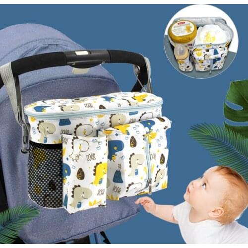 Baby Stroller Organizer Newborn Trolley Storage Bag Adjustable Multifunction Travel Diaper Large Capacity Pram Bag Bottle Holder