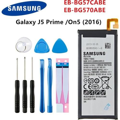 SAMSUNG Orginal EB-BG57CABE EB-BG570ABE 2600mAh Battery For Samsung Galaxy J5 Prime On5 (2016) G570F G570Y/M G5700 G5510 +Tools