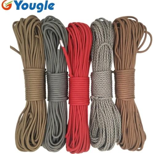 YOUGLE 750LB Paracord Parachute Cord Lanyard Rope Mil Spec Type IV 7 Strand 100FT Outdoor Climbing Camping survival equipment