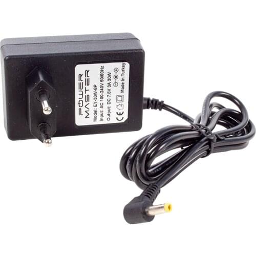 POWERMASTER EY-30W-8P 7.8 VOLT 3 AMP AC PLASTIC CASH register ADAPTER 3.5*1.35 END