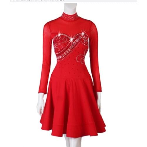 Latin dance dress customized salsa dress latin dresses competition dance latin dresses blue red black lq157