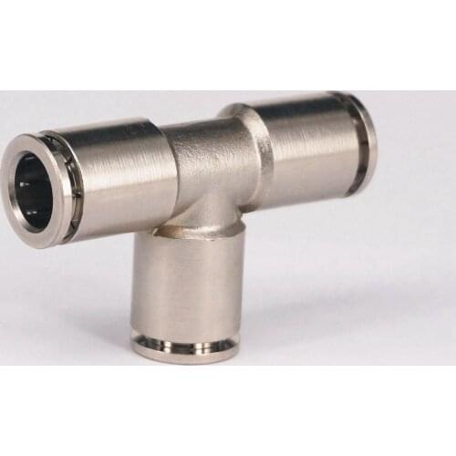 Fit Tube OD 4/6/8/10/12mm Pneumatic Brass Tee Push In Connector Quick Fitting 0.8 Mpa