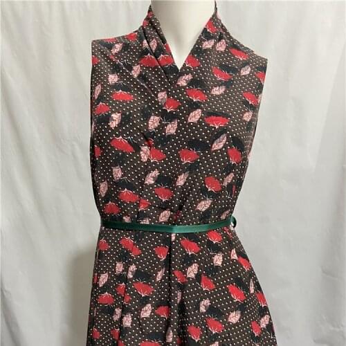 Pure silk crepe de chine silk fabric floral on deep coffee 140cm width 16momme,SCDC1232