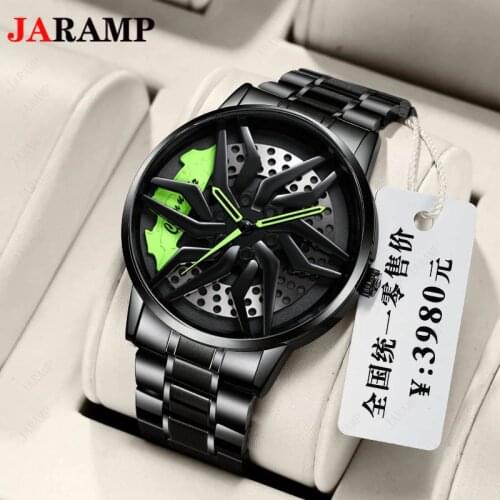 JARAMP Mens Luxury Watches Sports Car Watches Waterproof Sport Rim Hub Wheel Wristwatch Car Quartz Mens Watches Bee Em Vee M8