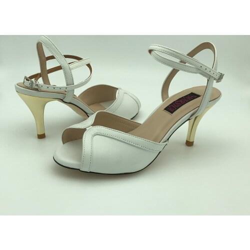 Argentina Tango Dance Shoes Wedding Shoes Party Shoes for women T6246WL with leather outsole 7.5cm low heel