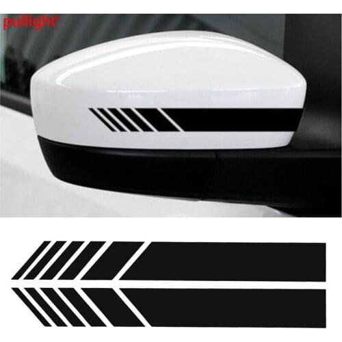 2pcs Car Rearview Mirror Sticker Vinyl Stripe Decal Emblem