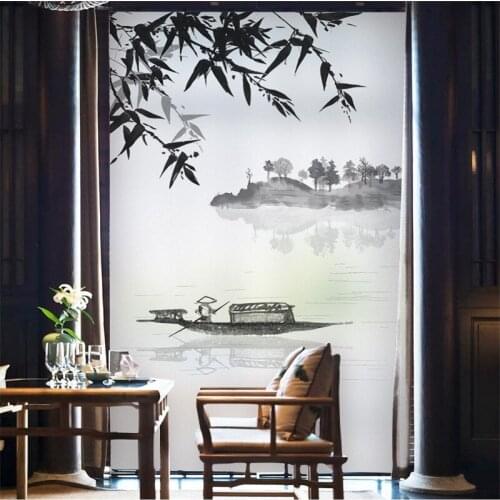 Water-proof Window Film Misty Rain Village Decorative Home Frosted Opaque Static Privacy Balcony Bathroom Decals Glass Sticker
