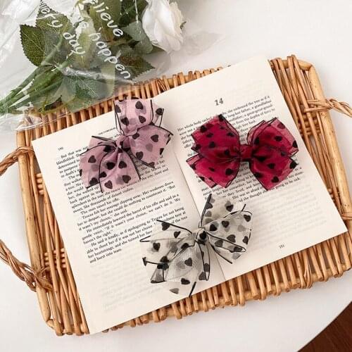 Summer Children Cute Vintage Double Knotted Bow Ornament Hair Clips Girls Lovely Alloy Barrettes Hairpins Kids Hair Accessories