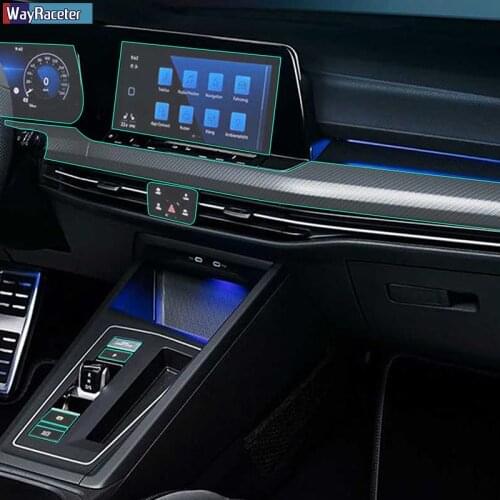 Car Interior Center Console Gear Dashboard Panel Navigation Screen Protective Film For Volkswagen VW Golf 8 MK8 R Line 2020 2021
