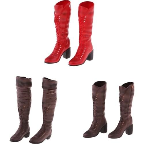 1/6 Scale Female High Heel Boot Shoes for 12inch Action Figure Womans Body