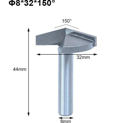 1pc 8mm Shank V Groove Bits CNC Solid Carbide End Mills 3D Router Wood 60 90 120 150 Degree Tungsten Woodworking Milling Cutters