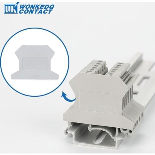 10pcs D-UK1.5 For UK 1.5 Terminal Block Accessories End Cover Plate Din Rail Terminal Blocks