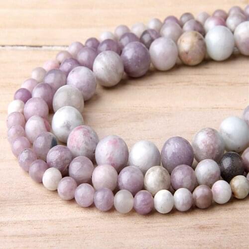 15.5" Lilac Sandstone Beads 4 mm 6 mm 8 mm 10 mm 12 mm Polish Purple Kiwi Stone BeadS For DIY Making Jewelry Bracelets Necklace